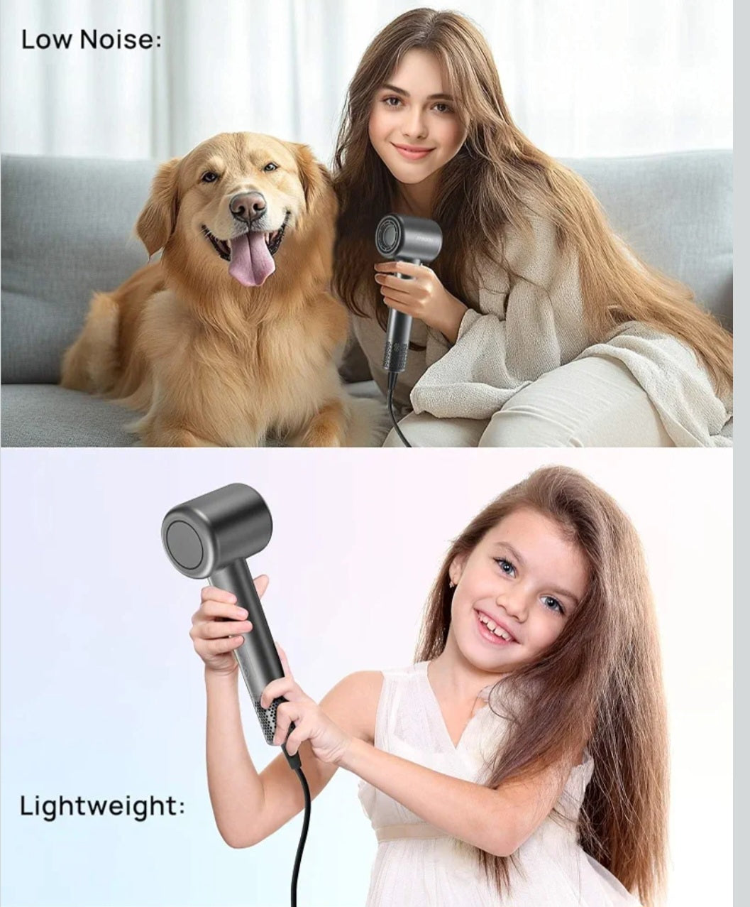 Aniekin Hair Dryer, High-Speed Ionic Low Noise Blow Dryer