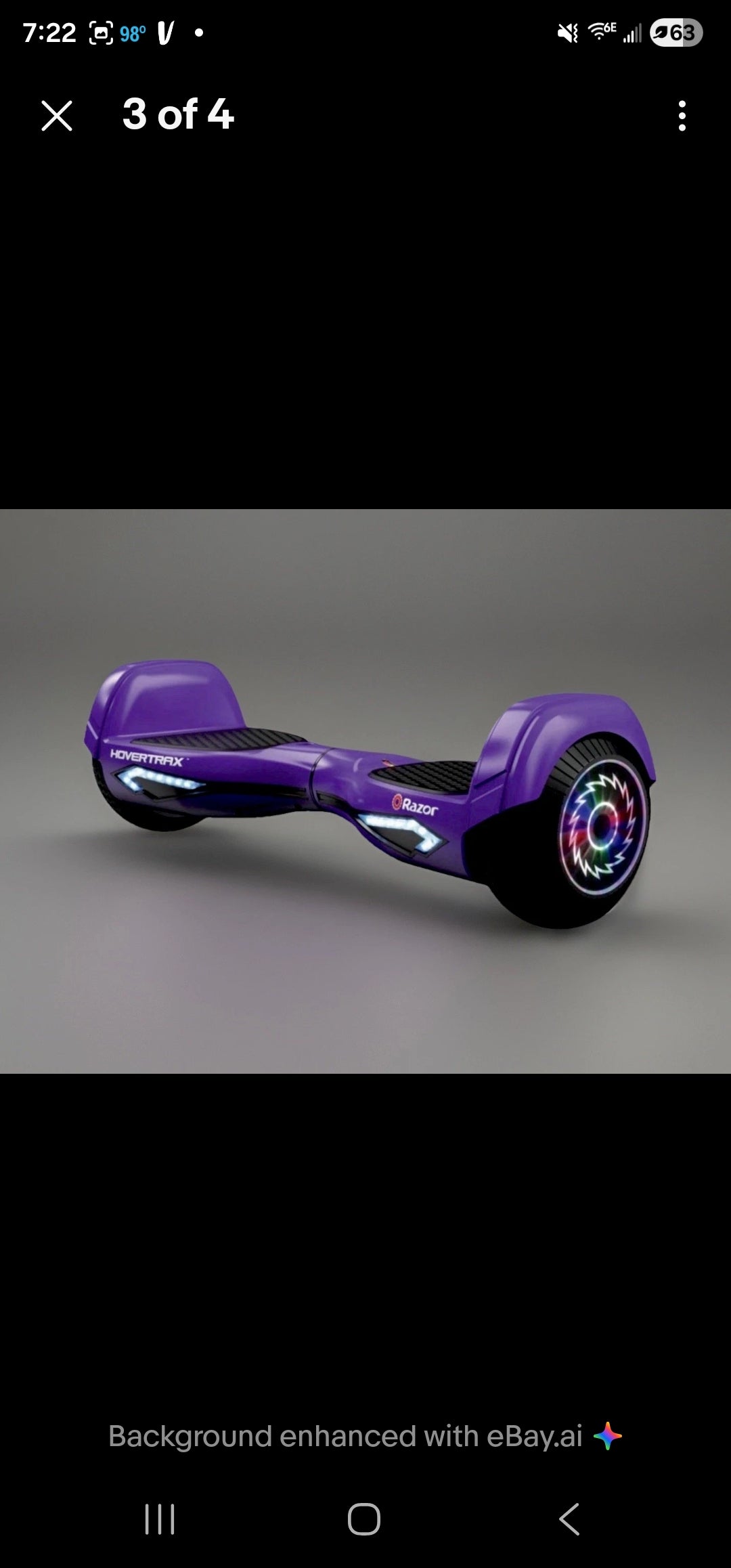 RAZOR BLACK LABEL HOVERTRAX BALANCING ELECTRIC SCOOTER w/ LED - PURPLE - NEW