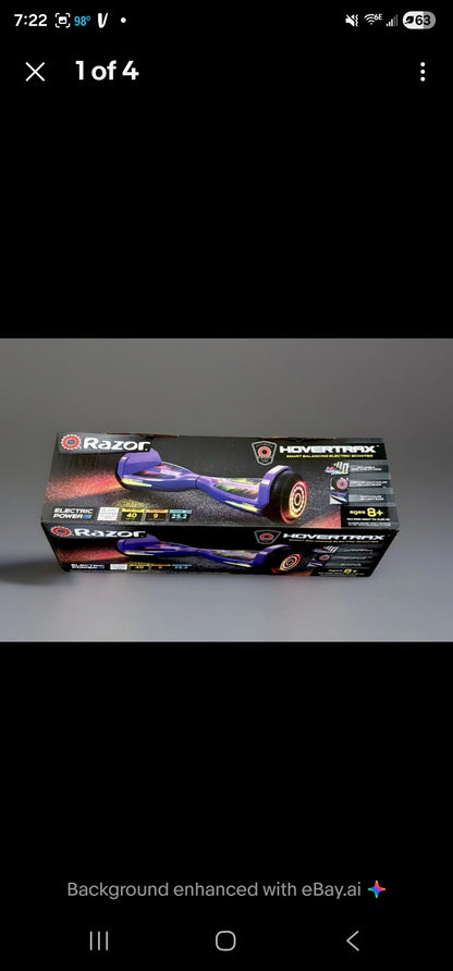 RAZOR BLACK LABEL HOVERTRAX BALANCING ELECTRIC SCOOTER w/ LED - PURPLE - NEW