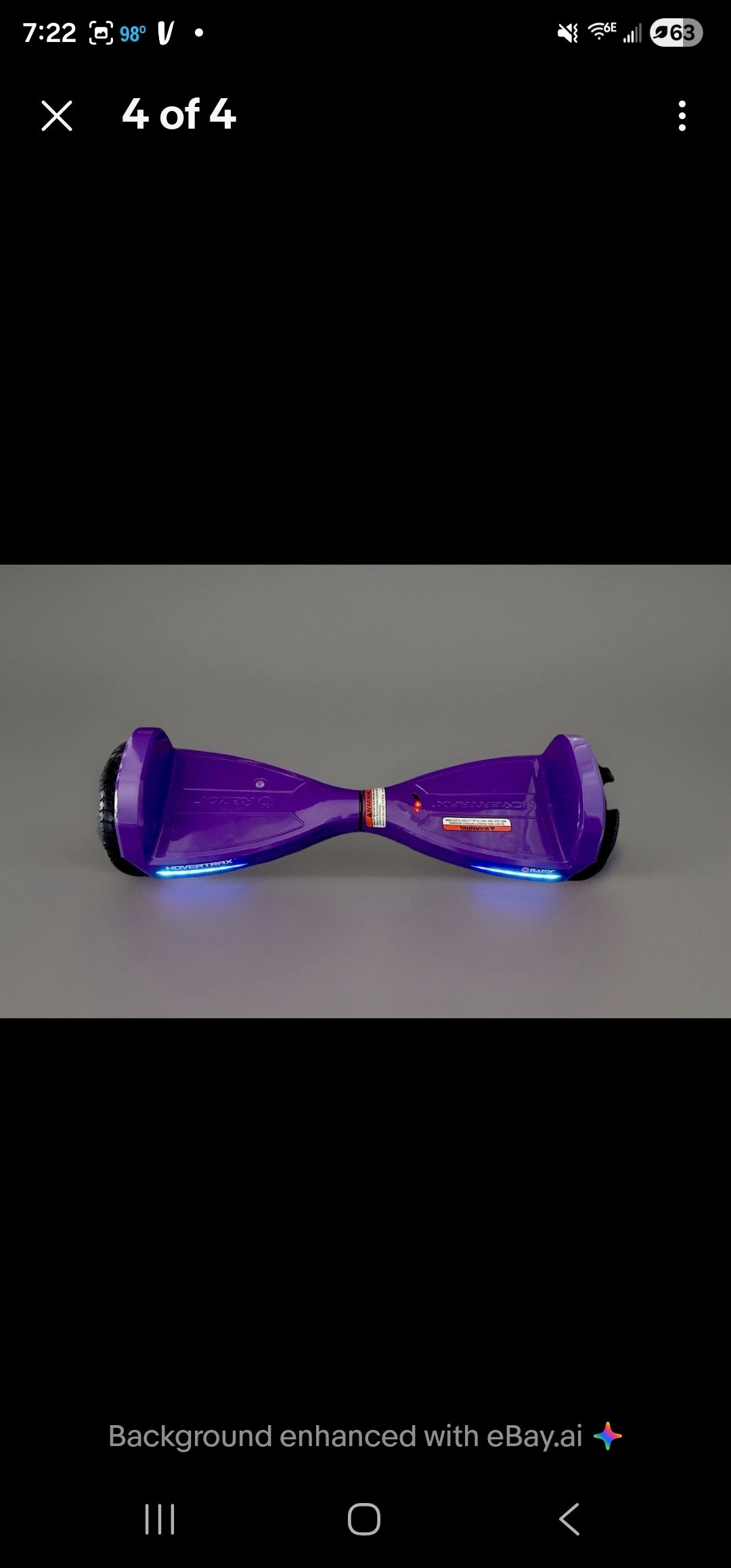 RAZOR BLACK LABEL HOVERTRAX BALANCING ELECTRIC SCOOTER w/ LED - PURPLE - NEW