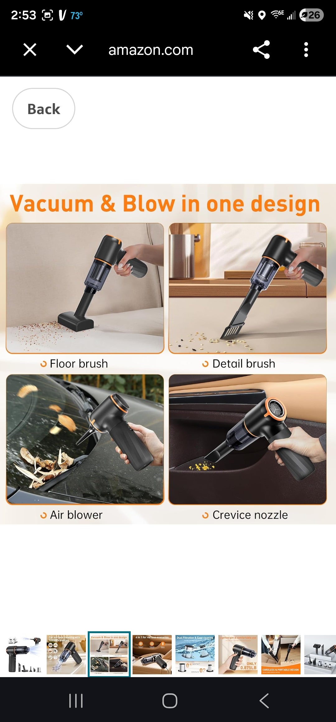 YIJU 4-in-1 Handheld Car & Home Vacuum Cleaner