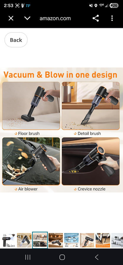 YIJU 4-in-1 Handheld Car & Home Vacuum Cleaner