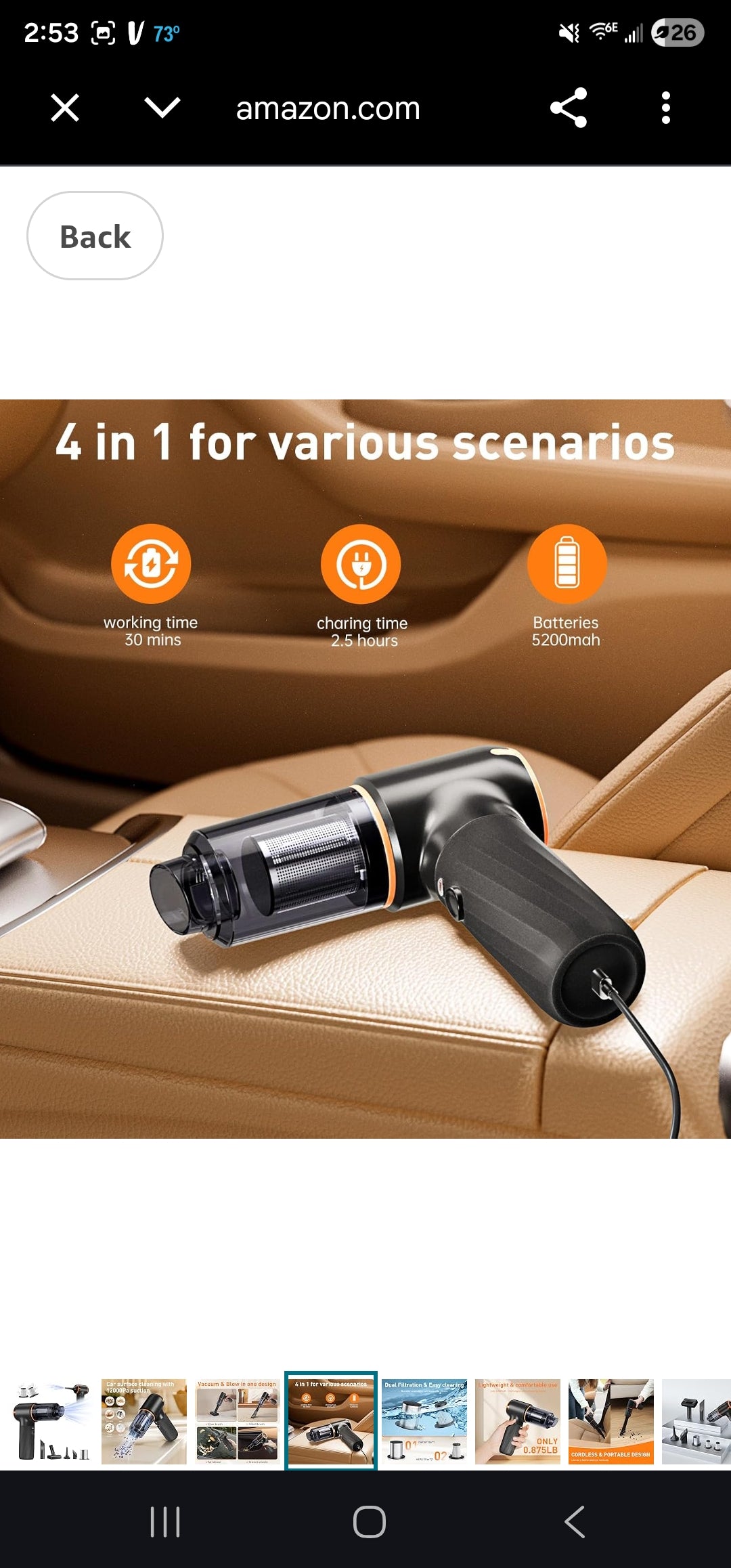 YIJU 4-in-1 Handheld Car & Home Vacuum Cleaner